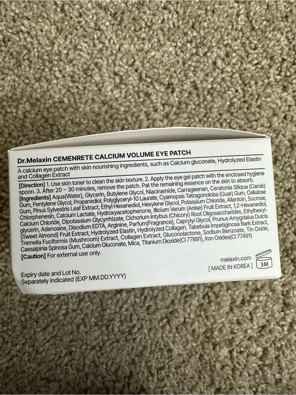 New In Box Dr. Melaxin Korean Calcium Volume Under Eye Patches 60 Count $21